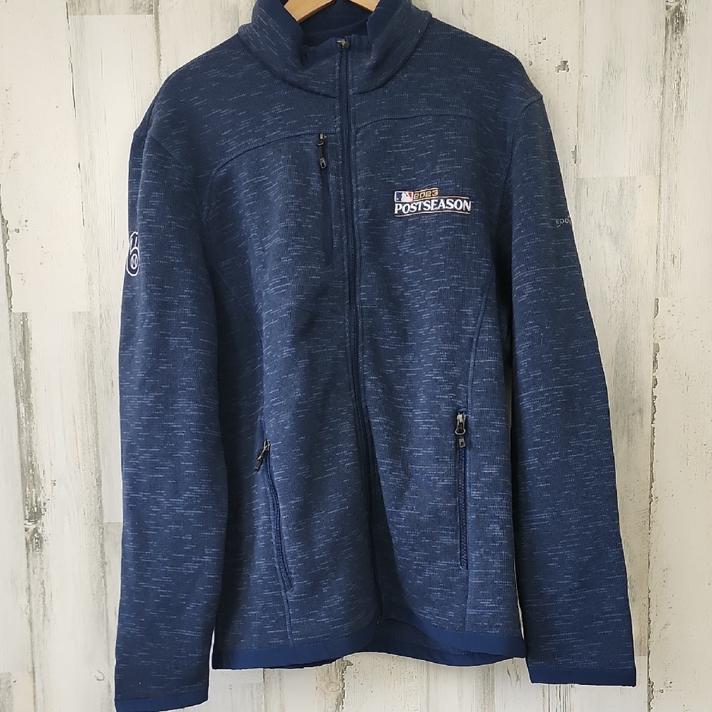 Eddie Bauer Blue Postseason Milwaukee Brewers Zipup Fleece Jacket Size XL NEW
